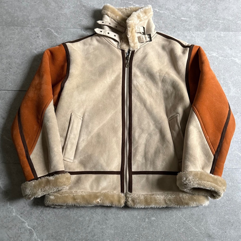 Vintage Koman Sport Faux Shearling B-3 Bomber Jacket Large